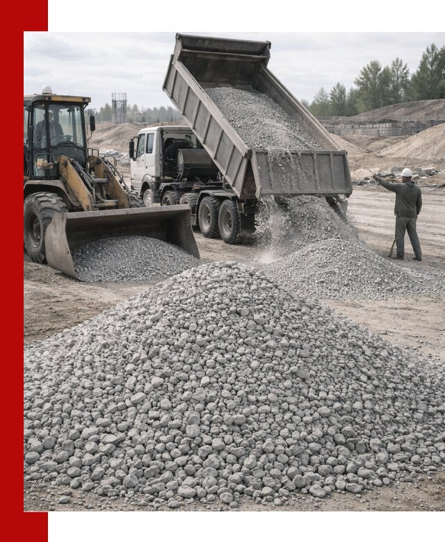 Доставка известнякового щебня фр. 5–20 в асбесте