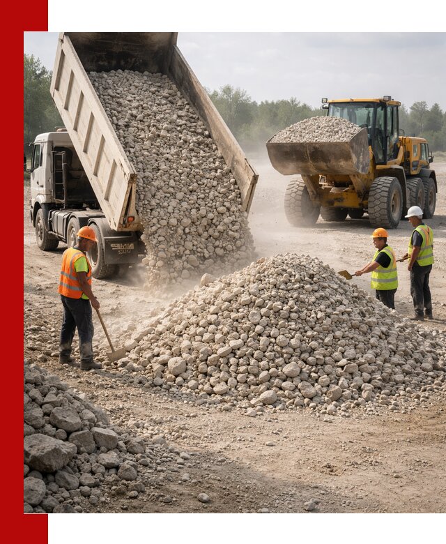 Доставка известнякового щебня фр. 40-70 в асбесте