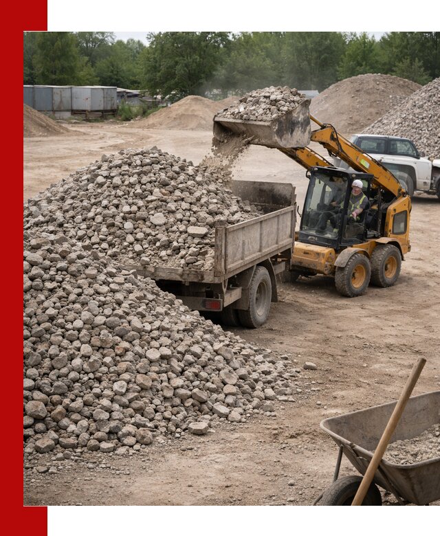 Доставка вторичного щебня в асбесте для строительных работ