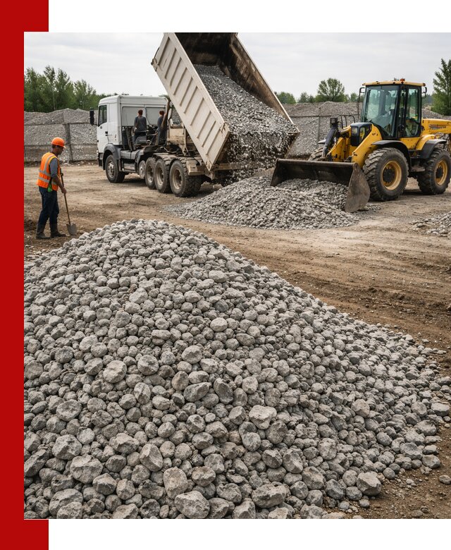 Доставка бетонного щебня фракции 40-70 в асбесте