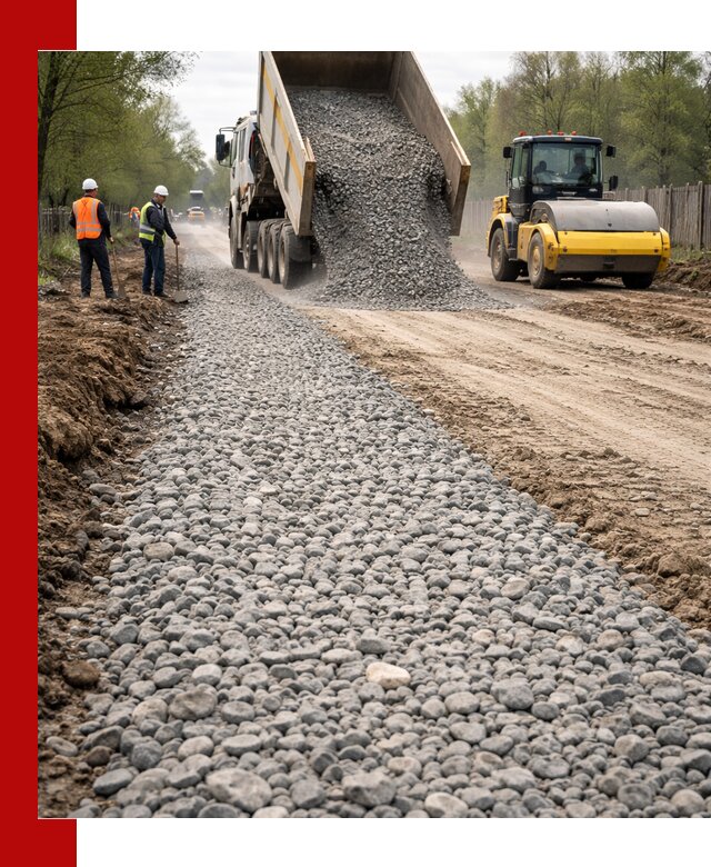 Доставка щебня для отсыпки дорог в асбесте высокого качества