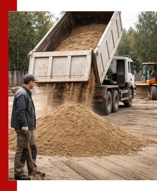 Доставка и продажа песка с разгрузкой в асбесте