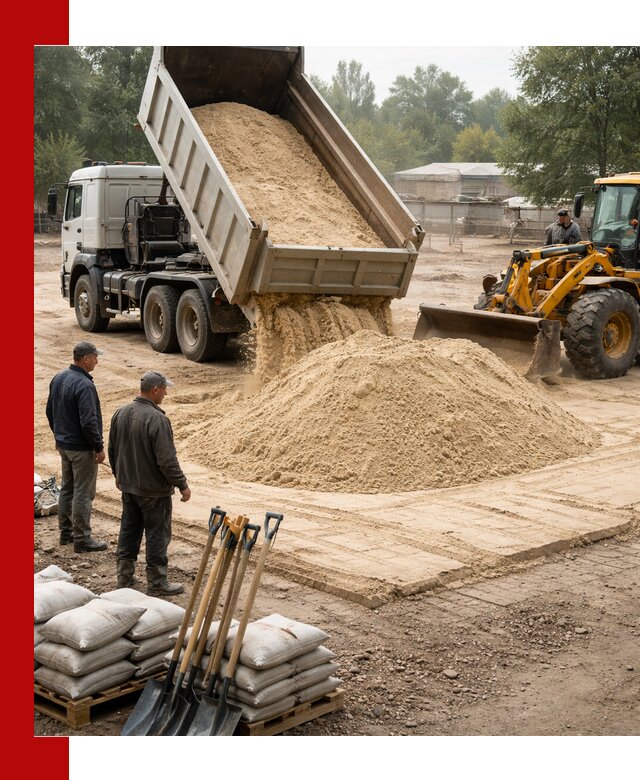 Доставка мытого песка в асбесте с самосвалами по выгодной цене