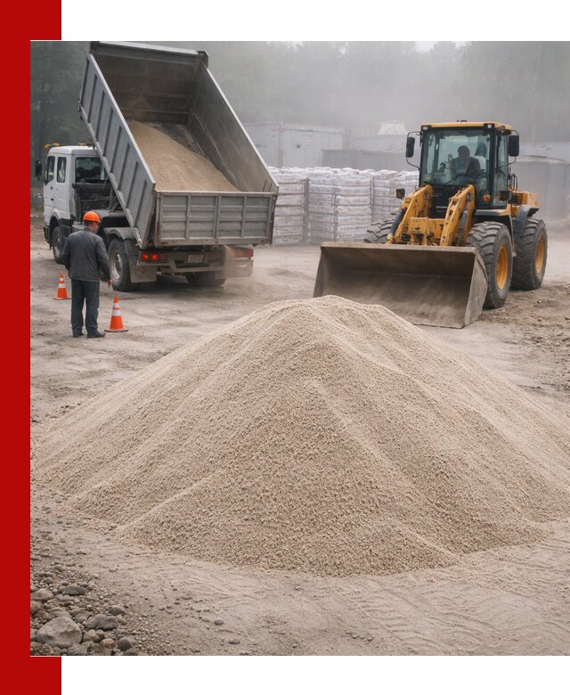 Кварцевый песок фракция 0–8 для стройработ в асбесте