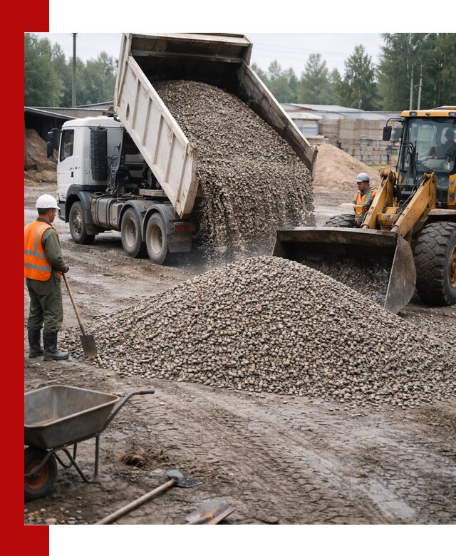 Мытый гравий с доставкой в асбесте от карьера до участка