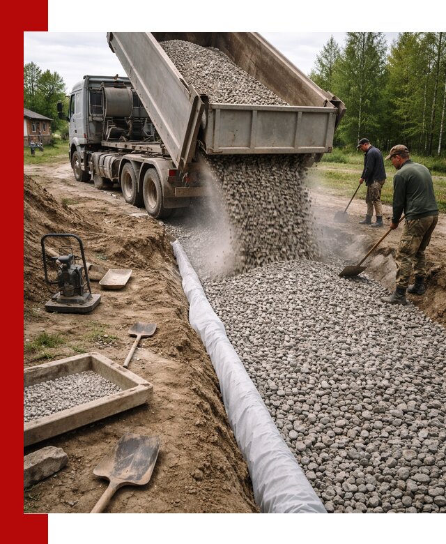 Гравий для дренажа с доставкой в асбесте качественный и недорогой