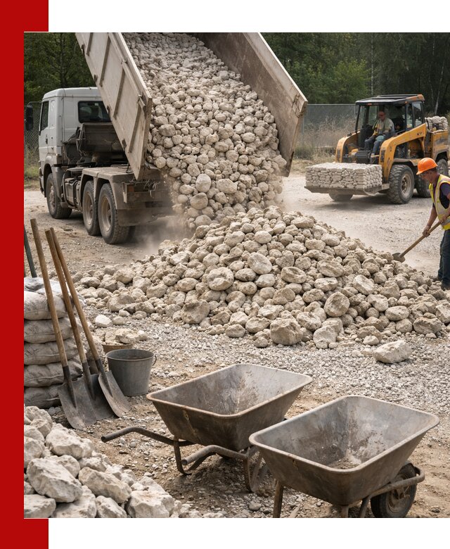 Доставка и продажа бутового известнякового камня в асбесте