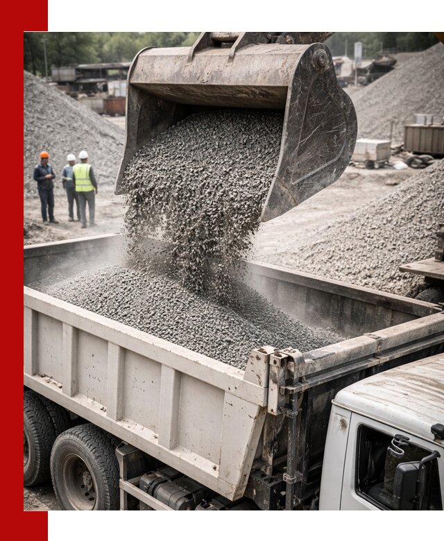 Отсев и крошка для строительства и дорожных работ в асбесте