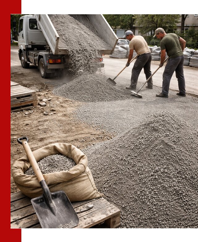 Отсев для тротуарной плитки в асбесте — доставка и укладка