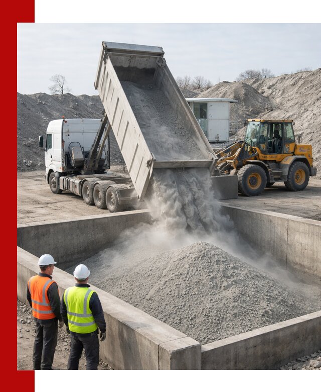 Доставка цемента навалом в асбесте крупными партиями