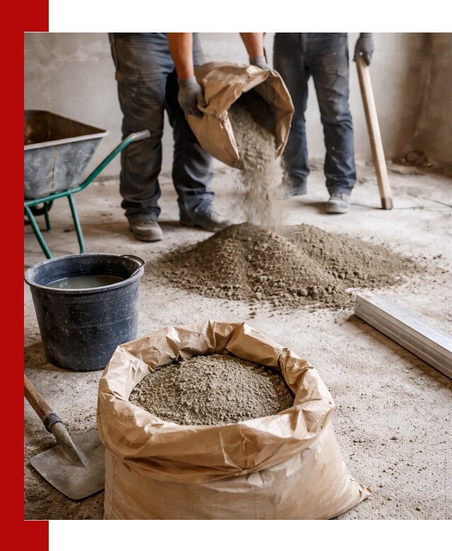 Доставка сухой смеси для стяжки в асбесте