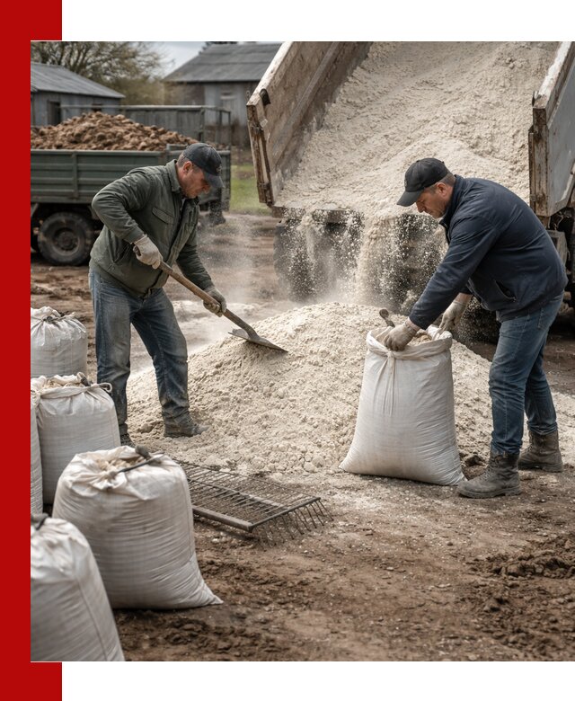 Доставка извести пушонки в асбесте оптом и мелким оптом