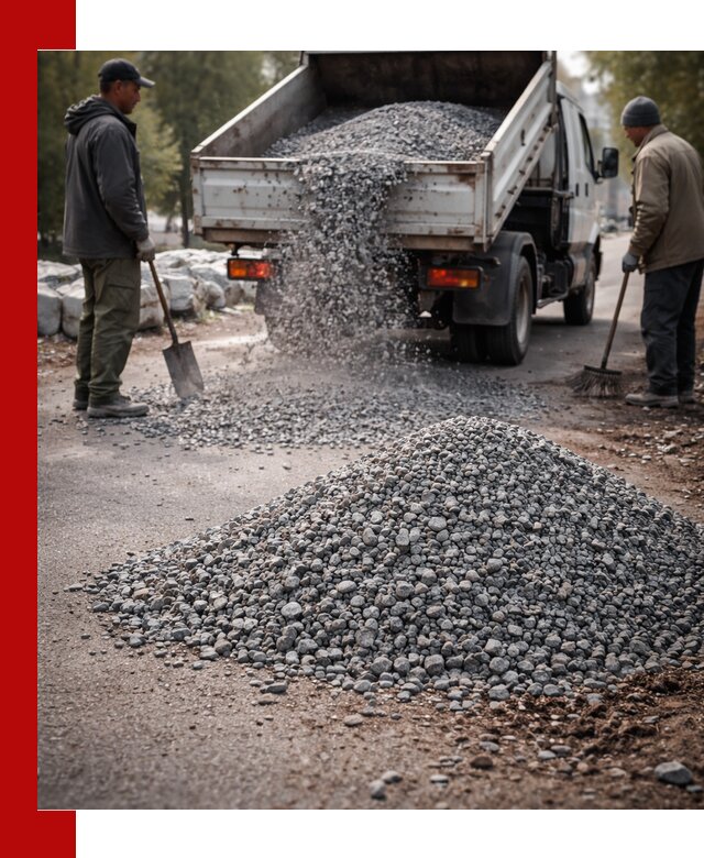 Гранитная крошка для посыпки дорог и тротуаров в Асбесте