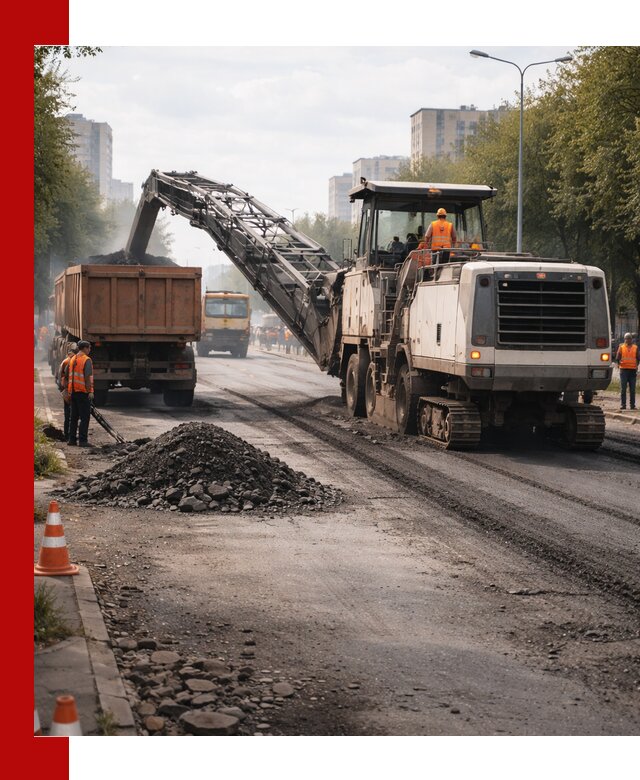 Фрезерованный асфальт в асбесте — удаление и вывоз старого покрытия