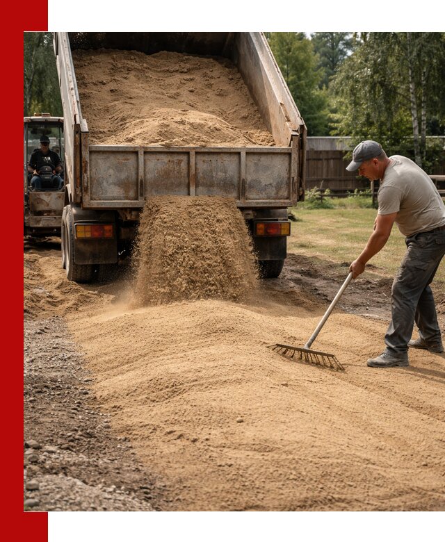 Отсыпка участка песком в асбесте быстро и качественно