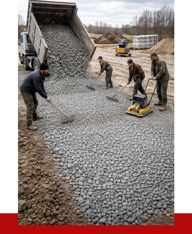 Устройство щебеночной подушки в асбесте от 4548 р. ПРОНЕРУДСбс